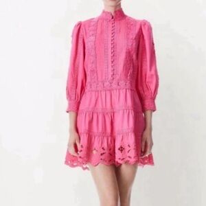Alice+Olivia Clark Pink Tiered Dress
